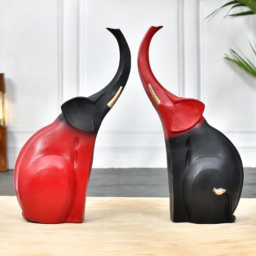 Deveie Crafts Elephant Pair Statue Elegant Design for Home Décor, Showpiece for Living Room, Table décor (30 X 30 CM) - Deveie