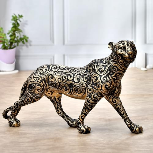 Deveie Craft Panther Animal Showpiece Antique Design Sculpture for Home Dcor,Showpiece for Living Room Table Dcor (36X24 CM) - Deveie