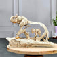 Deveie Crafts Elephant Family On Mountain Antique Design Sculpture for Home Décor, Showpiece for Living Room Table Décor (16x15 CM) - Deveie