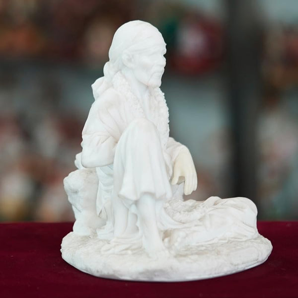 Deveie Crafts Marble Handmade Sai Baba Idol for Home Décor Handcrafted Showpiece for Table Décor(8 INCHES Height)