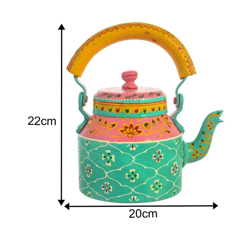 Deveie |Tea kettle home décor handmade handpainted oilpaint serving tray table décor - Deveie