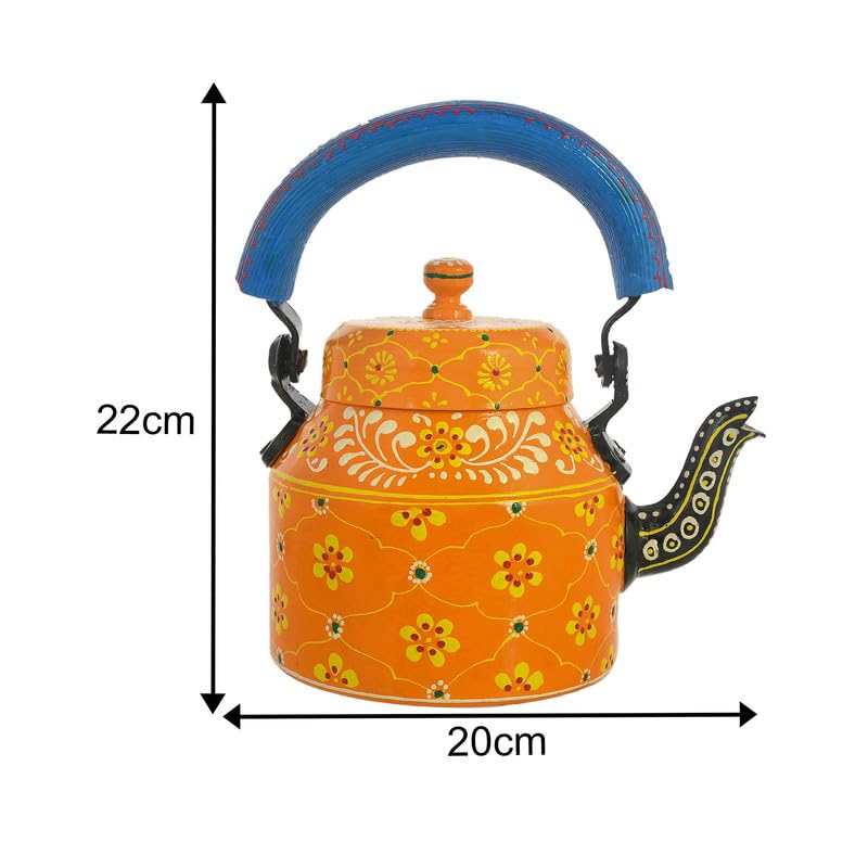 Deveie |Tea kettle home décor handmade handpainted oilpaint serving tray table décor - Deveie