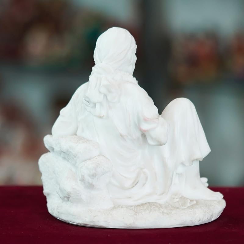 Deveie Crafts Marble Handmade Sai Baba Idol for Home Décor Handcrafted Showpiece for Table Décor(8 INCHES Height) - Deveie