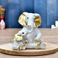 Deveie Crafts Small Elephant Family Mom and Baby Sculpture for Home Décor, Showpiece for Living Room Table Décor (16 X 16 CM) - Deveie