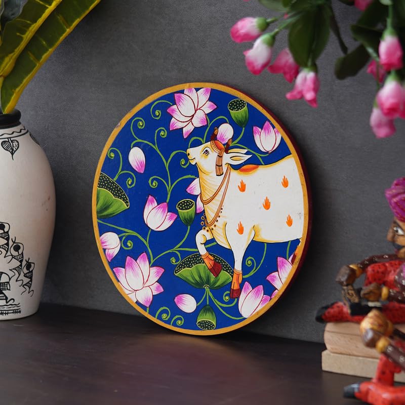 Deveie Craft Handmade Pichwai Wooden Wall Painting For LivingRoom Home Décor, Paintings For Wall Decoration Home decorations - Deveie