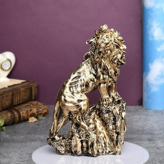 Handmade Resin Lion Showpeice for Home & Office Table Décor/Gifting/Table Décor by Deveie Crafts - Deveie