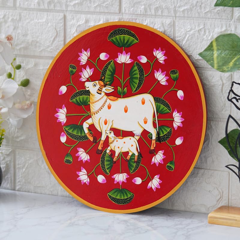Deveie Craft Handmade Pichwai Wooden Wall Painting For LivingRoom Home Décor, Paintings For Wall Decoration Home decorations - Deveie