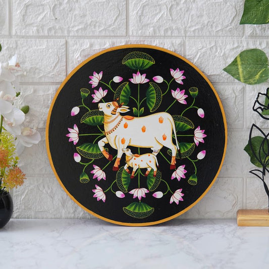 Deveie Craft Handmade Pichwai Wooden Wall Painting For LivingRoom Home Décor, Paintings For Wall Decoration Home decorations - Deveie