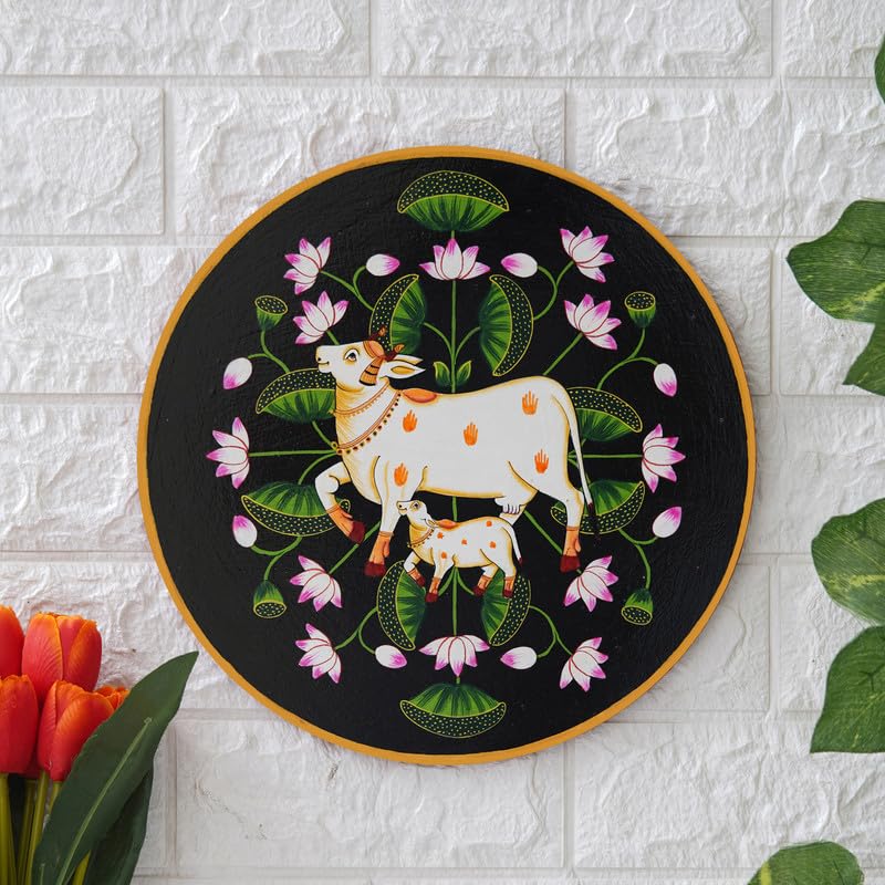 Deveie Craft Handmade Pichwai Wooden Wall Painting For LivingRoom Home Décor, Paintings For Wall Decoration Home decorations - Deveie