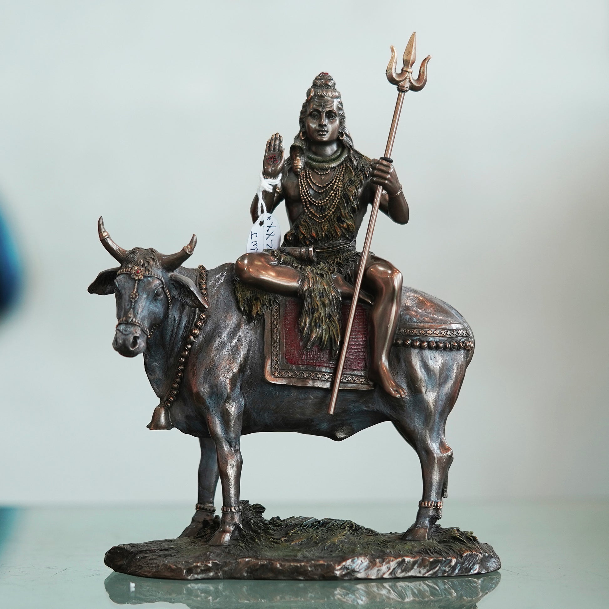 Deveie Crafts Idol Collections Large Shiva Idol Hindu God Shiva Sitting On Nandi Savaari (29.6cm Height X 25cm Width) - Deveie