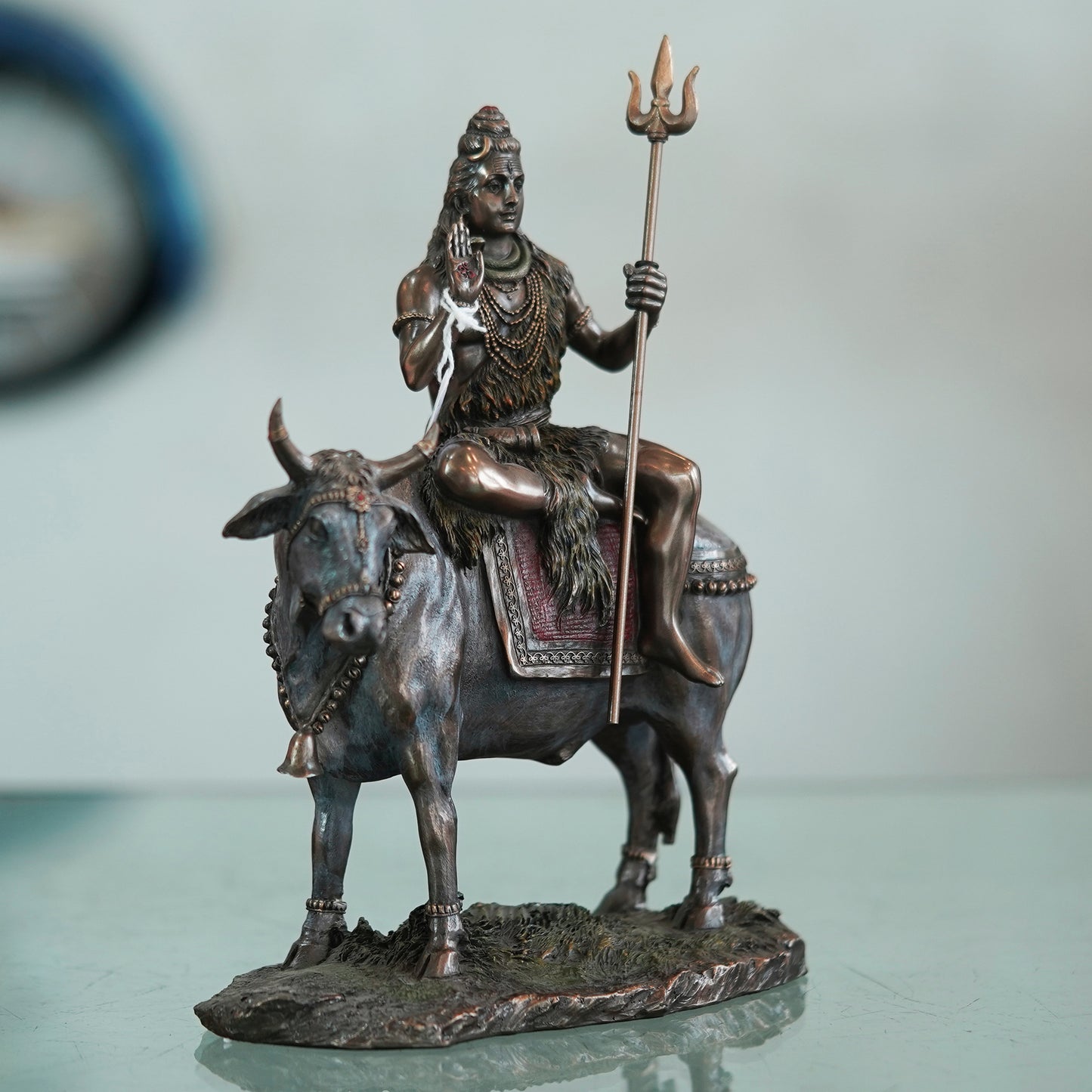 Deveie Crafts Idol Collections Large Shiva Idol Hindu God Shiva Sitting On Nandi Savaari (29.6cm Height X 25cm Width) - Deveie