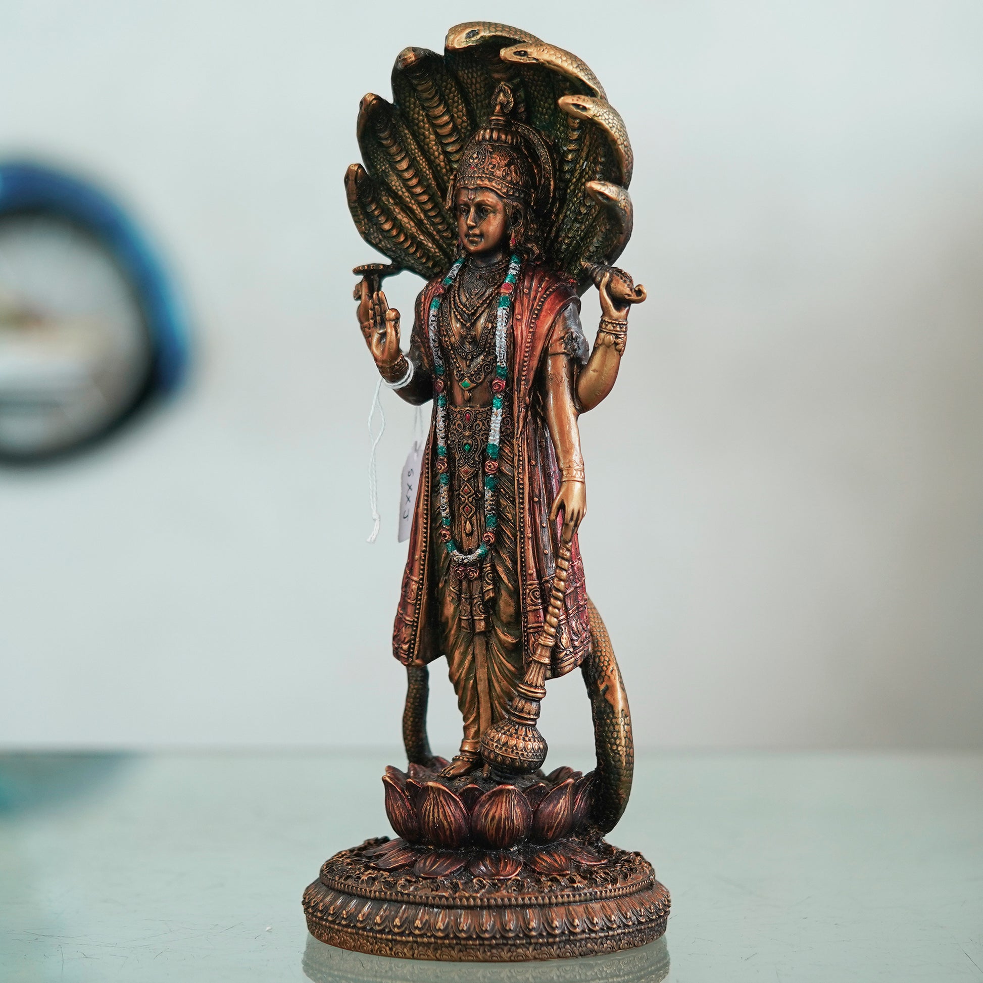 Deveie Crafts Resplendent Metal Lord: The Majesty of Vishnu Forged in Alloyed Grace - Deveie