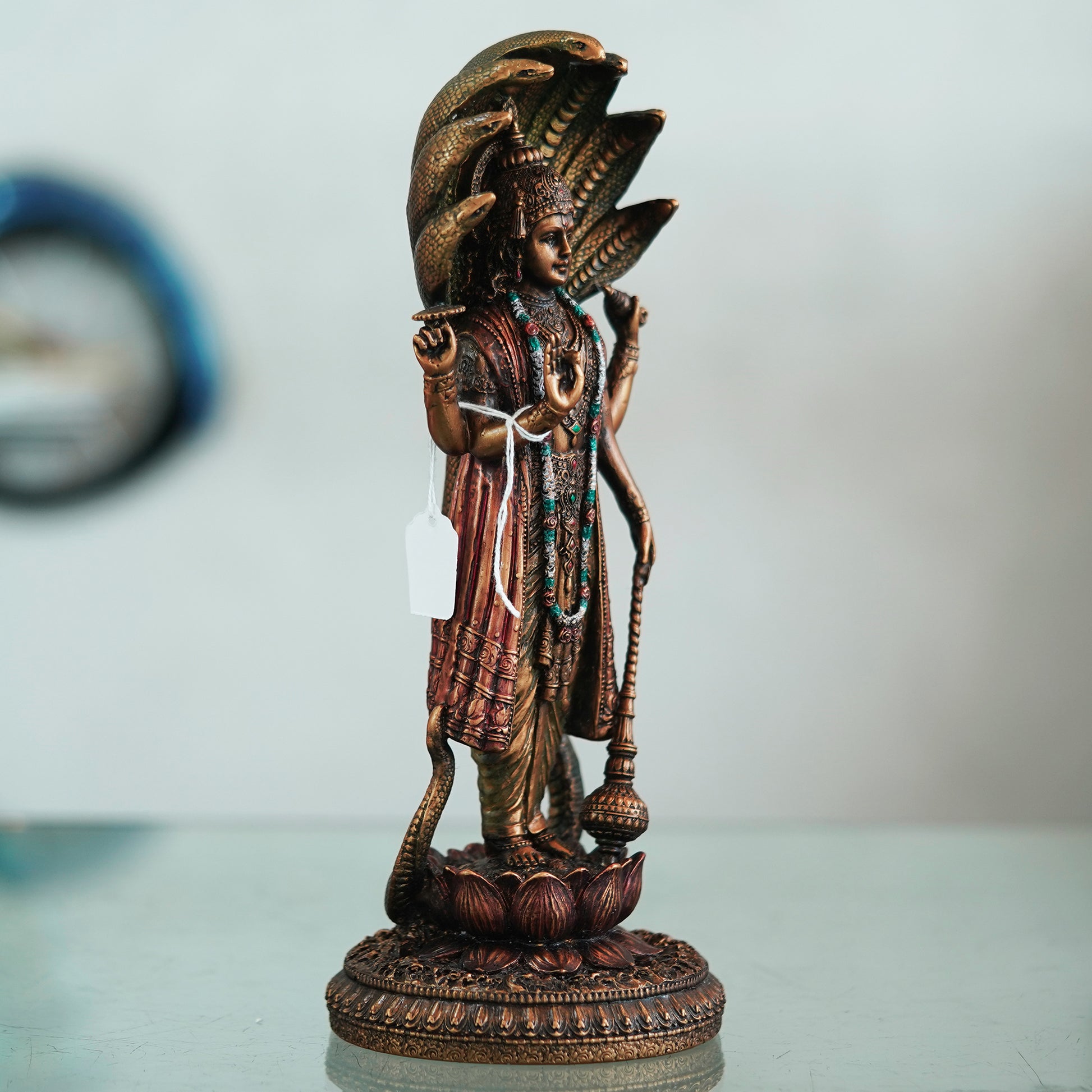 Deveie Crafts Resplendent Metal Lord: The Majesty of Vishnu Forged in Alloyed Grace - Deveie