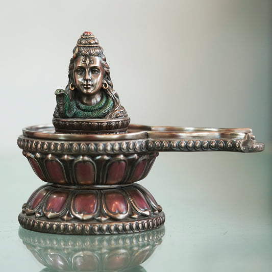 Deveie Crafts Shiva Shivling Figurine Statue Shivlingam for Temple Home Puja Multicolour Height 5 Inches - Deveie