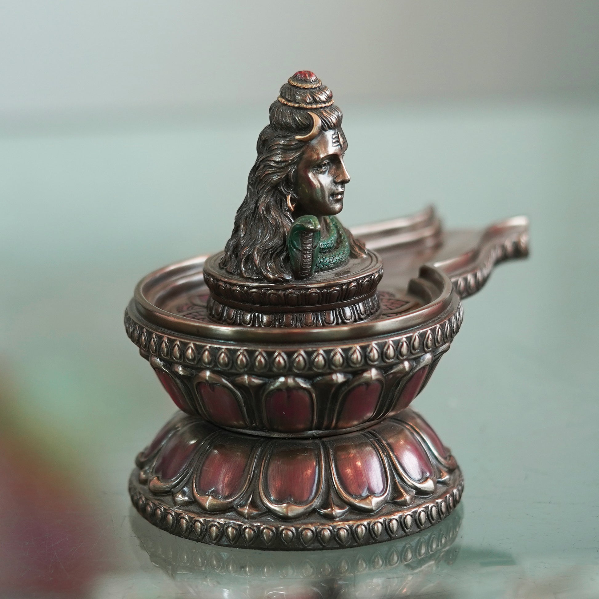 Deveie Crafts Shiva Shivling Figurine Statue Shivlingam for Temple Home Puja Multicolour Height 5 Inches - Deveie