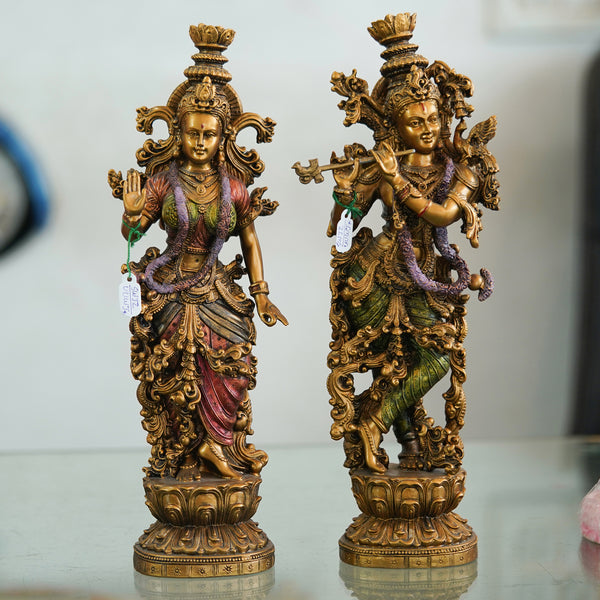 Deveie Crafts Resin Radha Krishna Statue - Divine Love Sculpture 