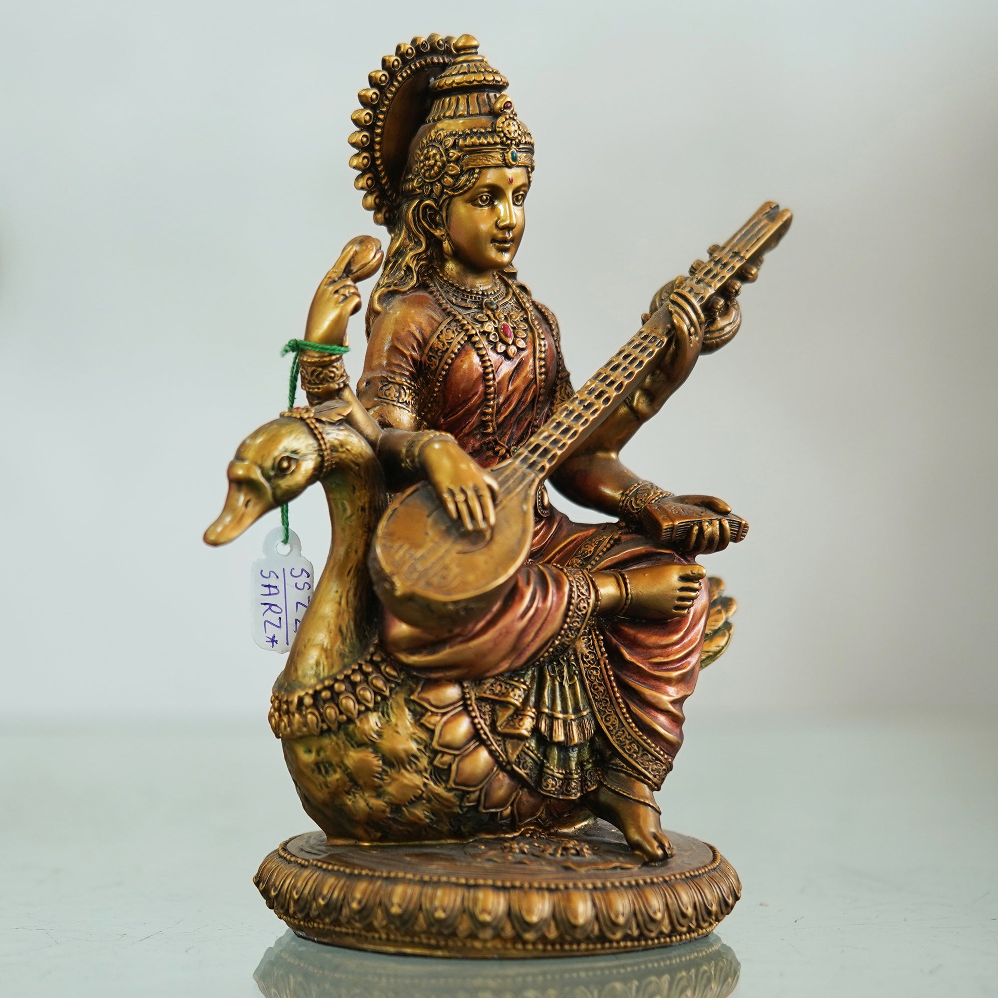 Deveie Crafts Resin Saraswati Devi Statue - Goddess of Prosperity and Wisdom - Deveie