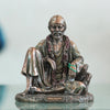 Deveie Crafts 6.5" God Sai Baba Statue Shirdi Sai Baba Bonded Bronze Idol Sairam Shyam for Altar Table Decor Religious Gift