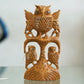Deveie Crafts Harmonious Wooden Owl Family Sculpture: Crafted Elegance Depicting Unity and Wisdom in Nature's Embrace - Deveie