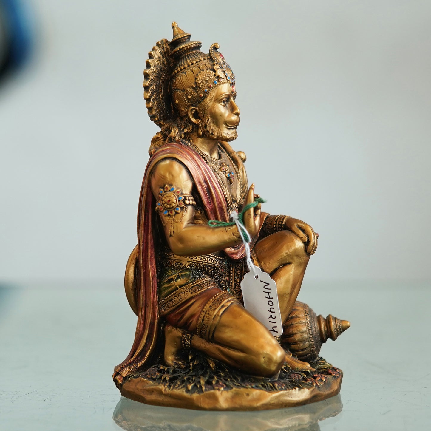 Deveie Crafts Sacred Resin Sculpture: Reverence Personified in Lord Hanuman Ji Showpiece - Deveie