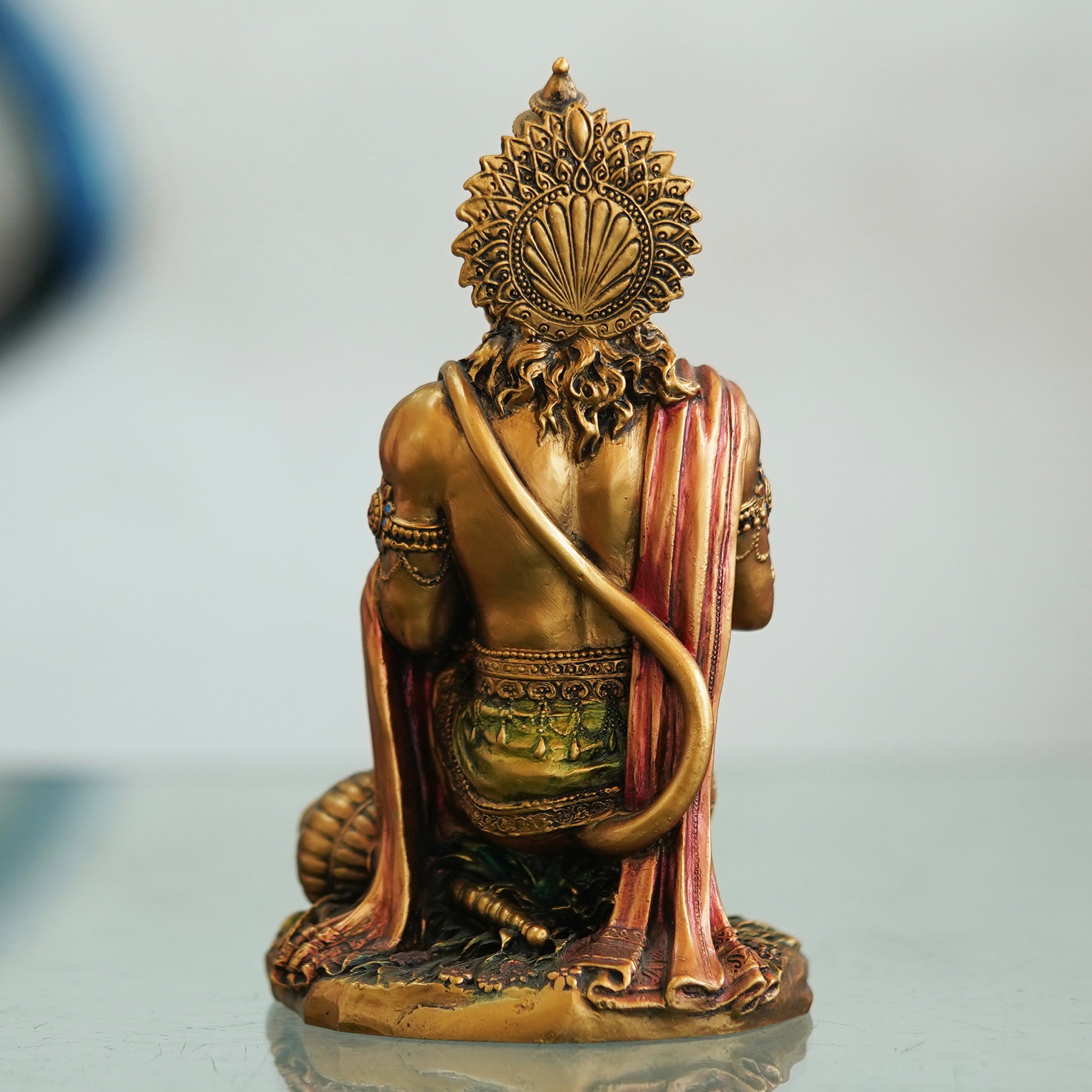 Deveie Crafts Sacred Resin Sculpture: Reverence Personified in Lord Hanuman Ji Showpiece - Deveie