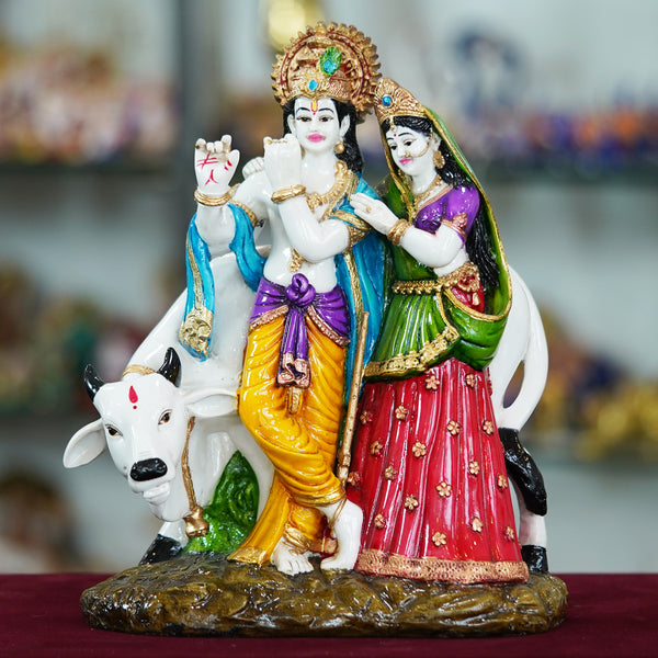 Deveie Crafts Resin Radha Krishna Statue - Divine Love Sculpture
