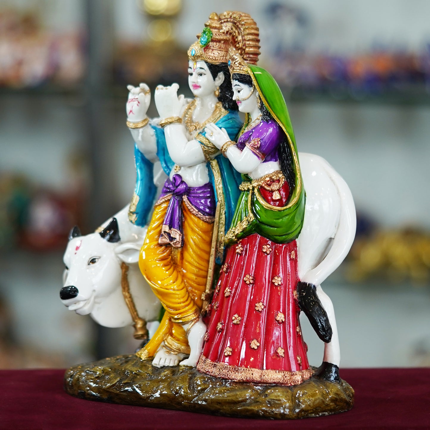 Deveie Crafts Resin Radha Krishna Statue - Divine Love Sculpture - Deveie