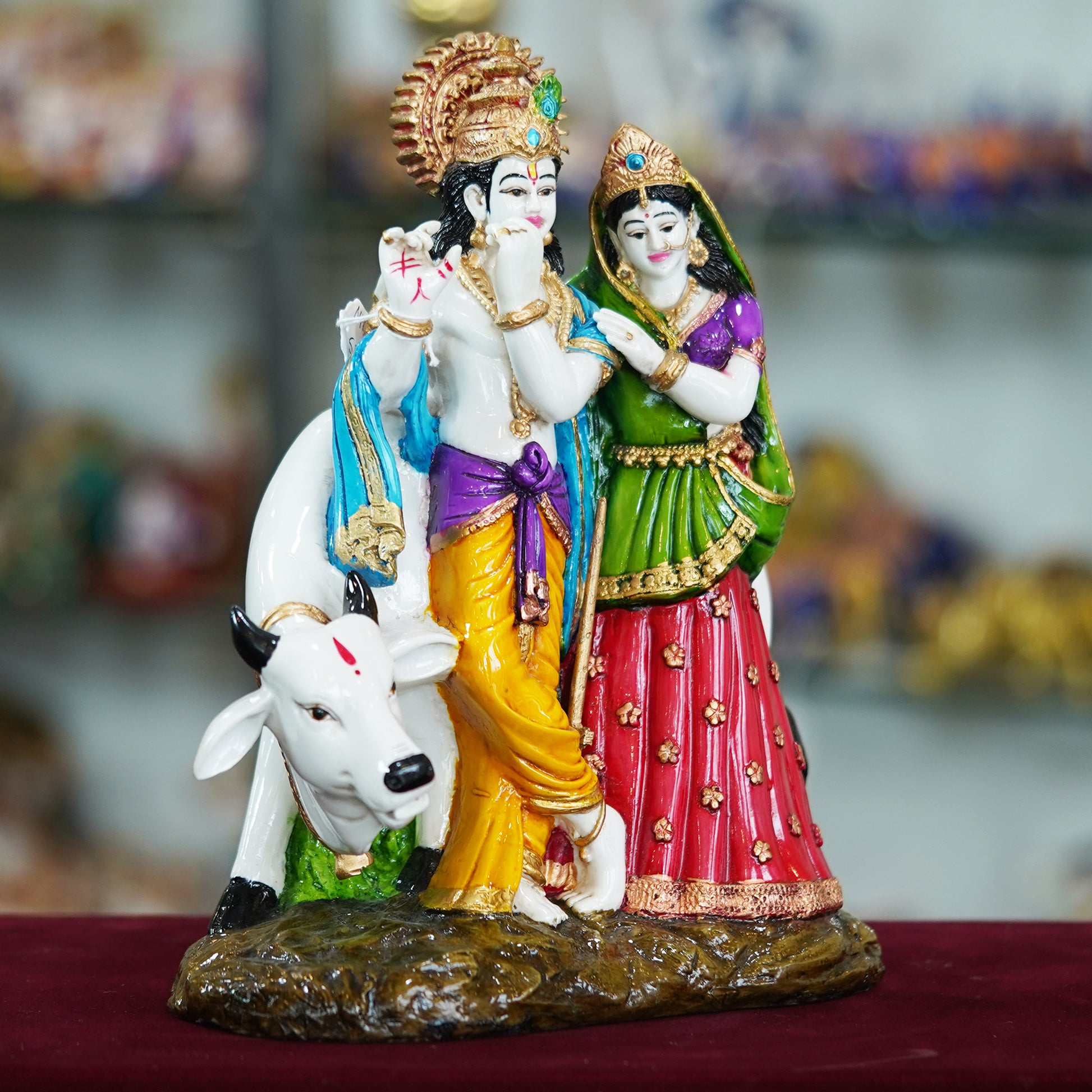 Deveie Crafts Resin Radha Krishna Statue - Divine Love Sculpture - Deveie
