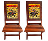 Deveie Crafts Rajasthani Mughlai Art Handmade Wooden Ethinic Antique Designer Folding Chairs and Table Set. - Deveie