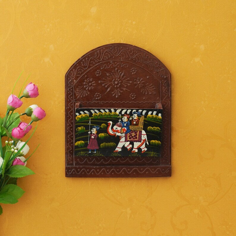 Deveie Crafts Handcrafted Wooden Newspaper Holder, Book Holder For Home Decor, Office Decor, Rajasthani Handicrafts, Indian Art - Deveie