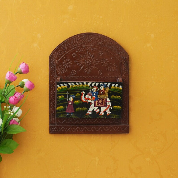 Deveie Crafts Handcrafted Wooden Newspaper Holder, Book Holder For Home Decor, Office Decor, Rajasthani Handicrafts, Indian Art
