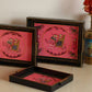 Deveie Crafts Handpainted Wooden Serving Tray Set of 3/ Antique Diwali Decoration/ Home Decor/ Wedding, Housewarming Gift - Deveie
