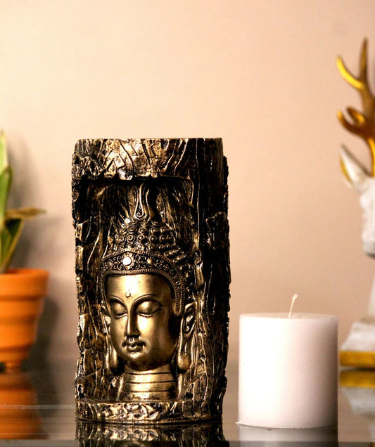 Deveie Crafts Serenity Illuminated: Handcrafted Buddha Lamp Showpiece for Home Decoration - Deveie