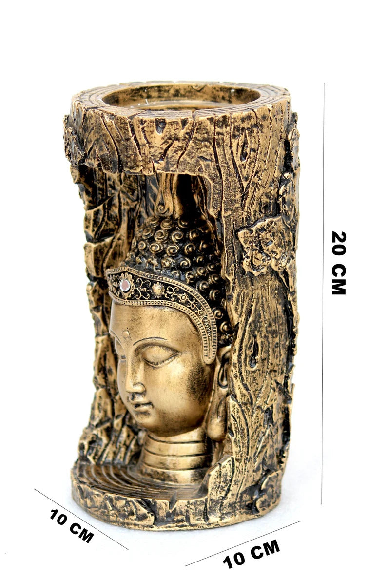 Deveie Crafts Serenity Illuminated: Handcrafted Buddha Lamp Showpiece for Home Decoration - Deveie