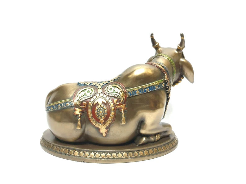 Deveie Crafts Bronze Statue of Nandi the Sacred Bull Gatekeeper of Shiva and Parvati, God Nandi Statue, Shiva, Sacred Bull - Deveie