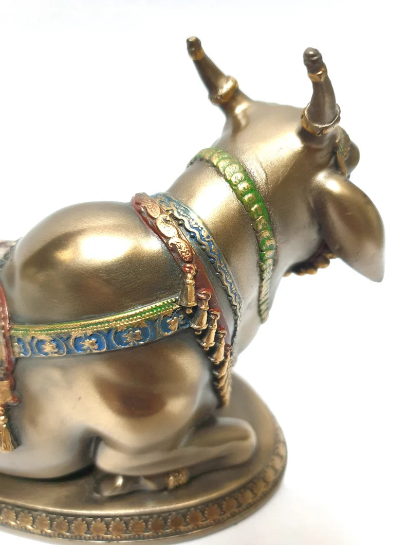Deveie Crafts Bronze Statue of Nandi the Sacred Bull Gatekeeper of Shiva and Parvati, God Nandi Statue, Shiva, Sacred Bull - Deveie