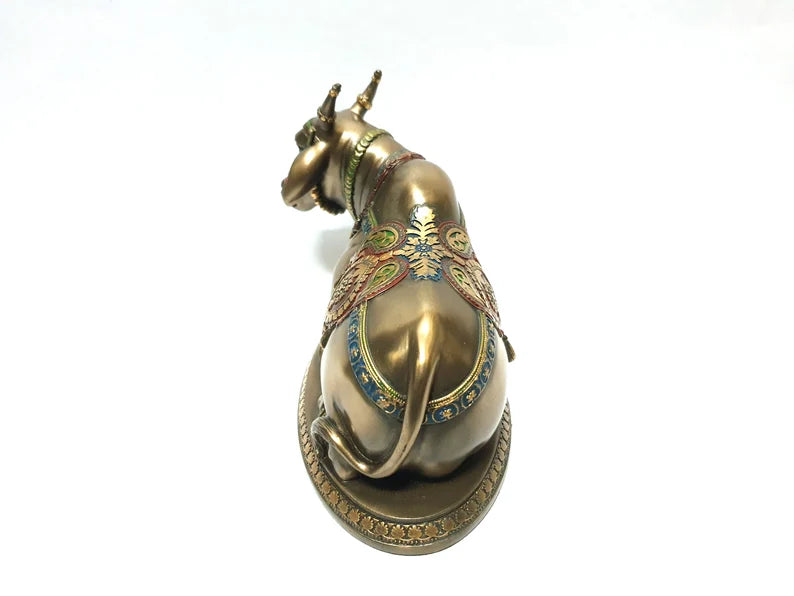 Deveie Crafts Bronze Statue of Nandi the Sacred Bull Gatekeeper of Shiva and Parvati, God Nandi Statue, Shiva, Sacred Bull - Deveie
