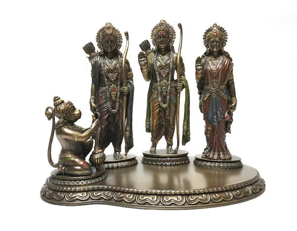 Deveie Crafts Ramdarbar Statue, Lord Rama, Lord Hanuman, Lord Lakshman, Sita Mata, Rama family statue, Hindu Gods statue, Ram With Hanuman 